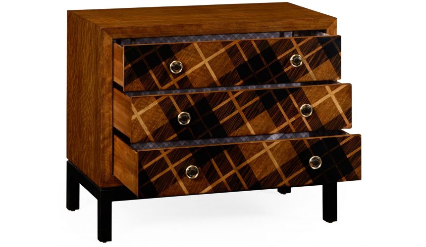 Inlaid Tartan low chest