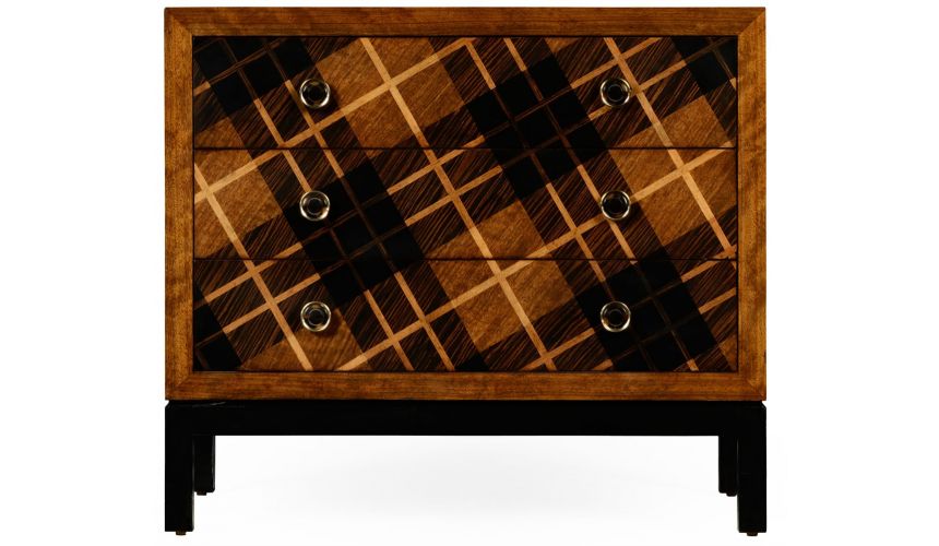 Inlaid Tartan low chest