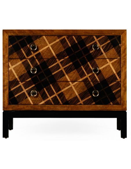 Inlaid Tartan low chest