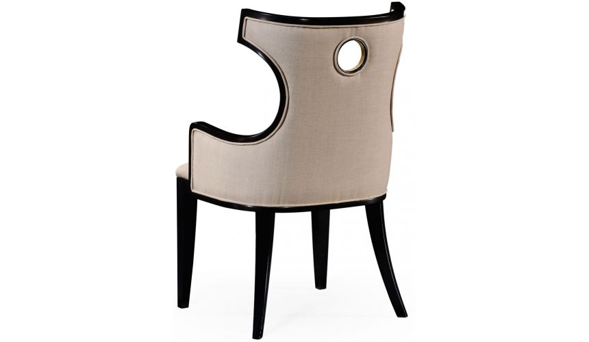 Greek revival Biedermeier black armchair.