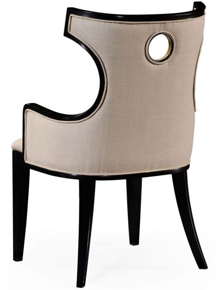 Greek revival Biedermeier black armchair.