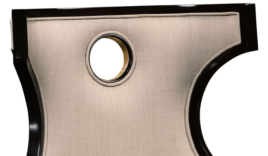 Greek revival Biedermeier black armchair.