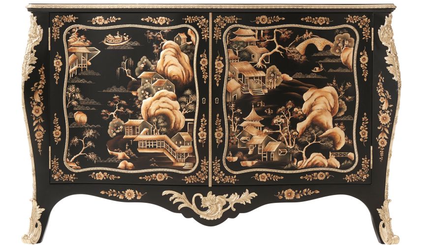 Chinoiserie landscapes and floral details