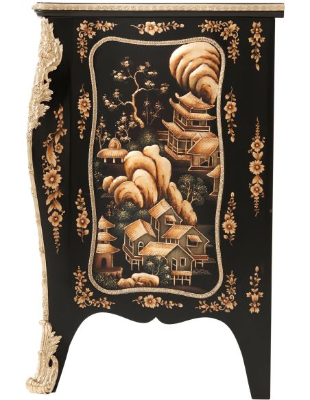 Chinoiserie landscapes and floral details