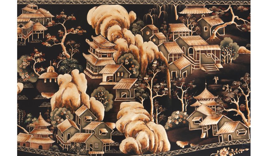 Chinoiserie landscapes and floral details