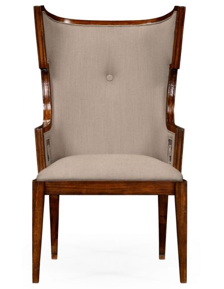 Greek key design Biedermeier walnut armchair
