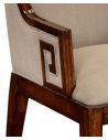 Greek key design Biedermeier walnut armchair