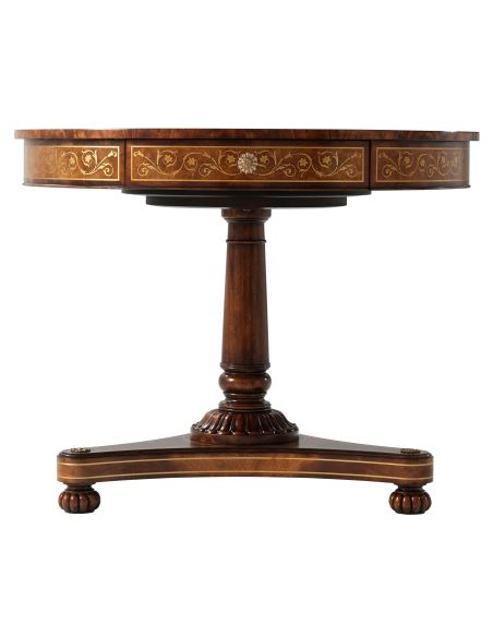 Mahogany flame veneer center table