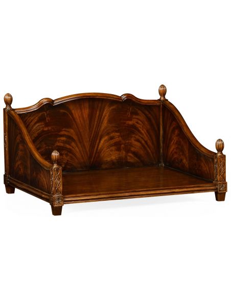 Mahogany veneer four poster dog bed.