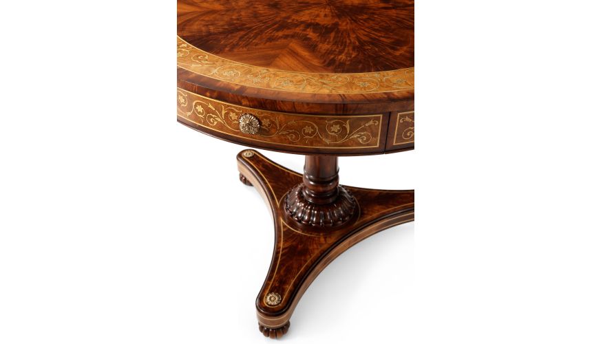 Mahogany flame veneer center table
