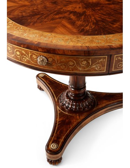 Mahogany flame veneer center table