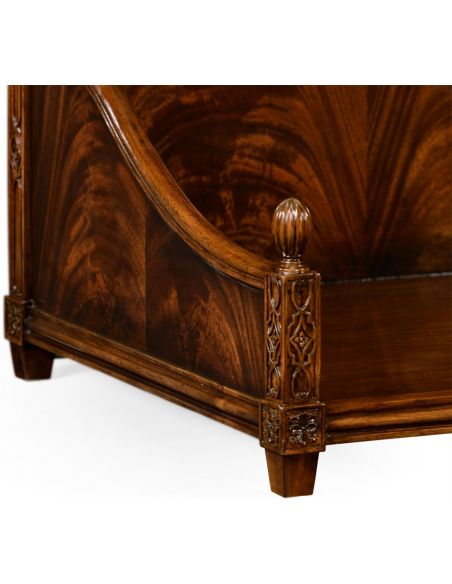 Mahogany veneer four poster dog bed.