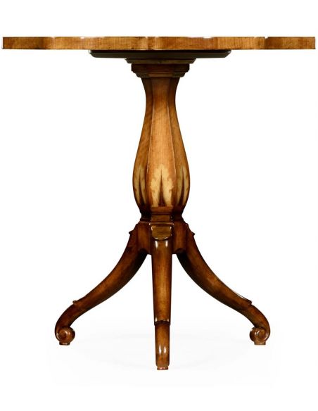 Finely inlaid lamp table with nine sided top