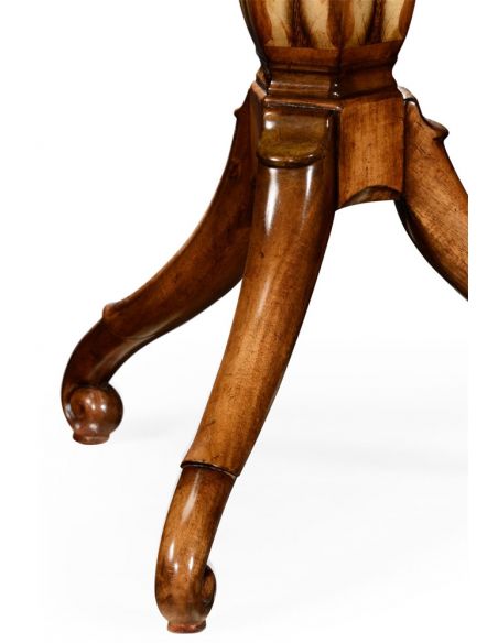 Finely inlaid lamp table with nine sided top
