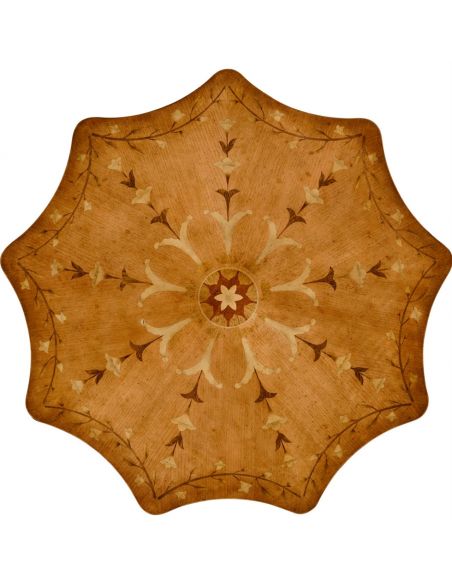 Finely inlaid lamp table with nine sided top
