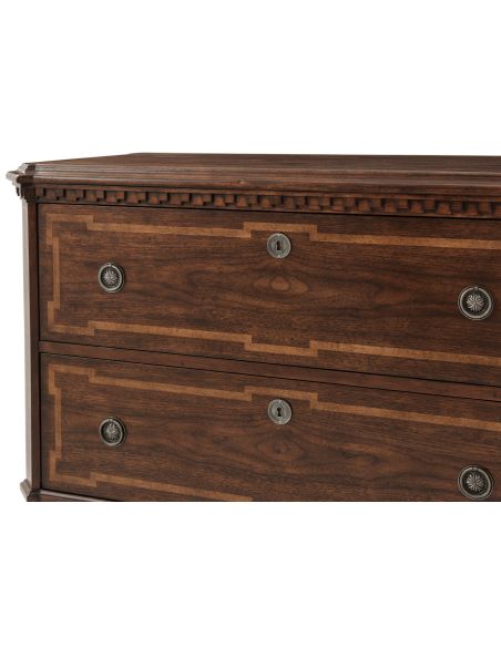 Classic details on chest of drawers