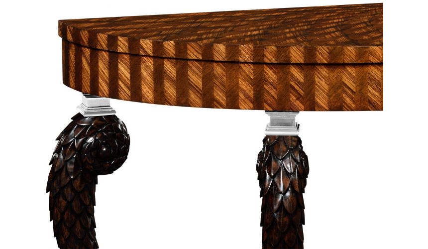 Console & Sofa Tables Semi circular console with feather inlay
