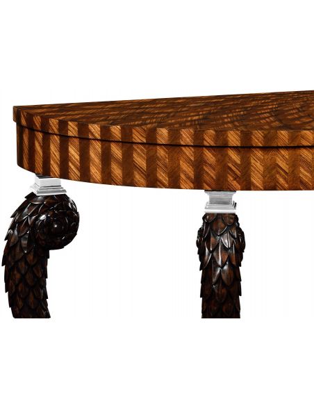 Console & Sofa Tables Semi circular console with feather inlay