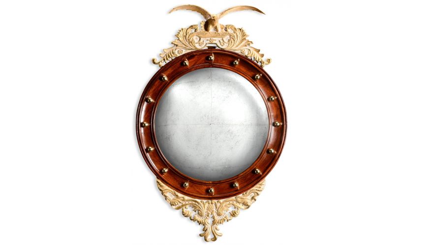 Mirrors, Screens, Decrative Pannels Round \\"eagle\\" mirror with gilded frame