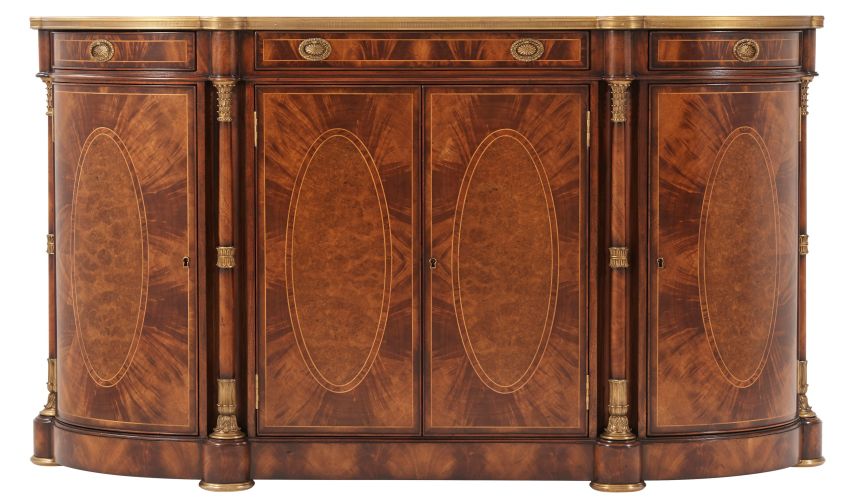 Bow-front buffet sideboard