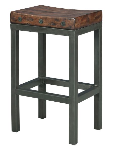 Industrial style backless bar stool