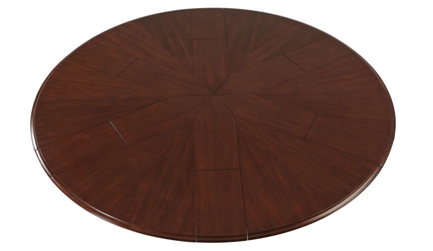 Jupe table restoration Revival with carved pedestal, fold-out leaves, tri-base, claw feet