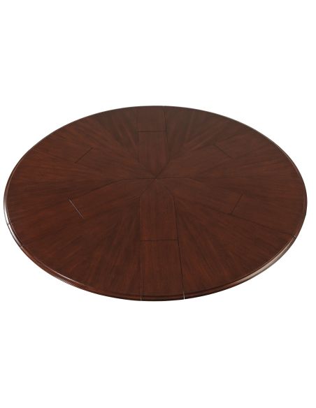 Jupe table restoration Revival with carved pedestal, fold-out leaves, tri-base, claw feet