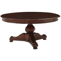 Jupe table restoration Revival with carved pedestal, fold-out leaves, tri-base, claw feet