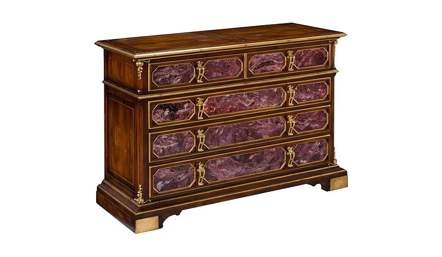 LUXURY BEDROOM FURNITURE 51-236 Solid walnut Chest Of Drawers