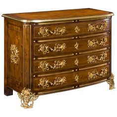 Empire Style Furniture 51-239 Brass Moulding top Walnut finish Chest