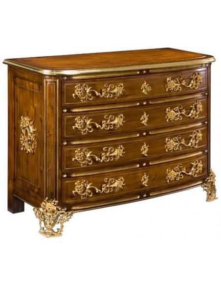 51-239 Brass Moulding top Walnut finish Chest