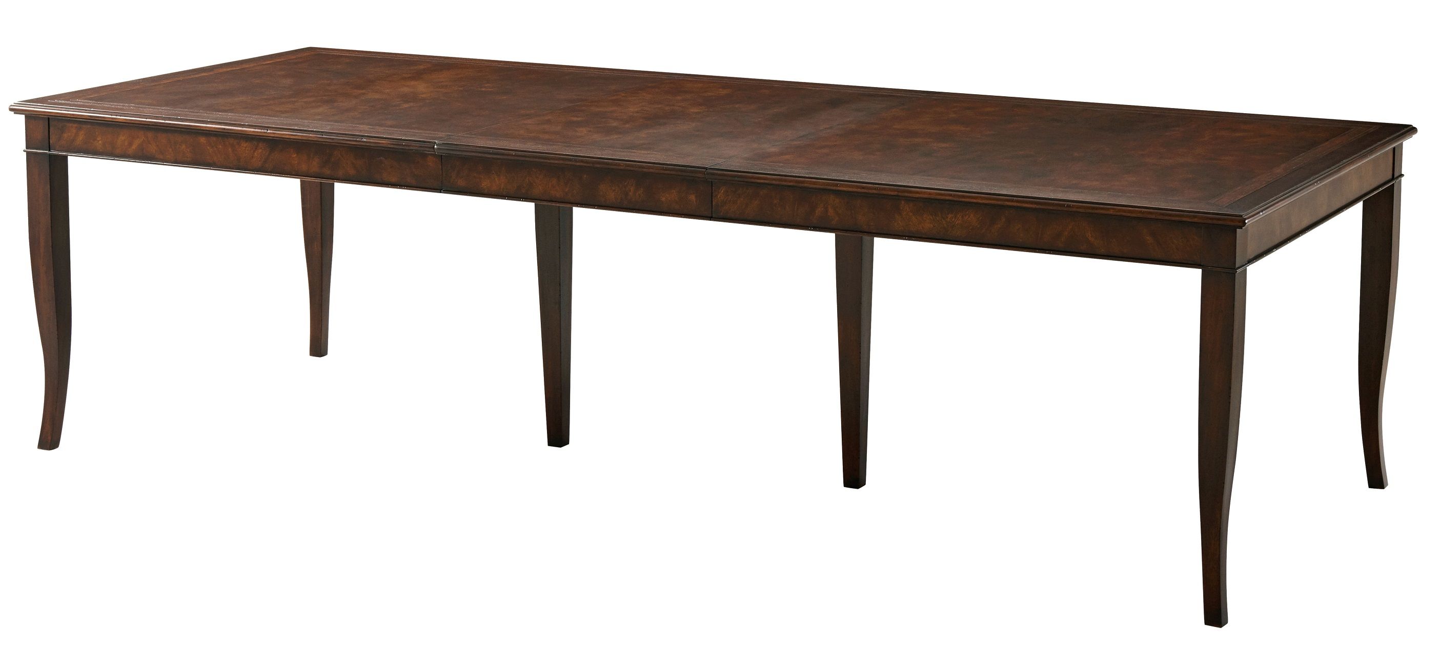 French-inspired dining table with rectangular crossbanded top