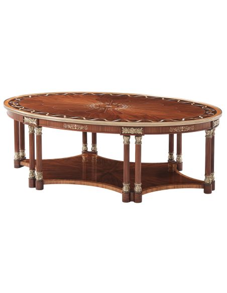 Classic cocktail table with mother of pearl