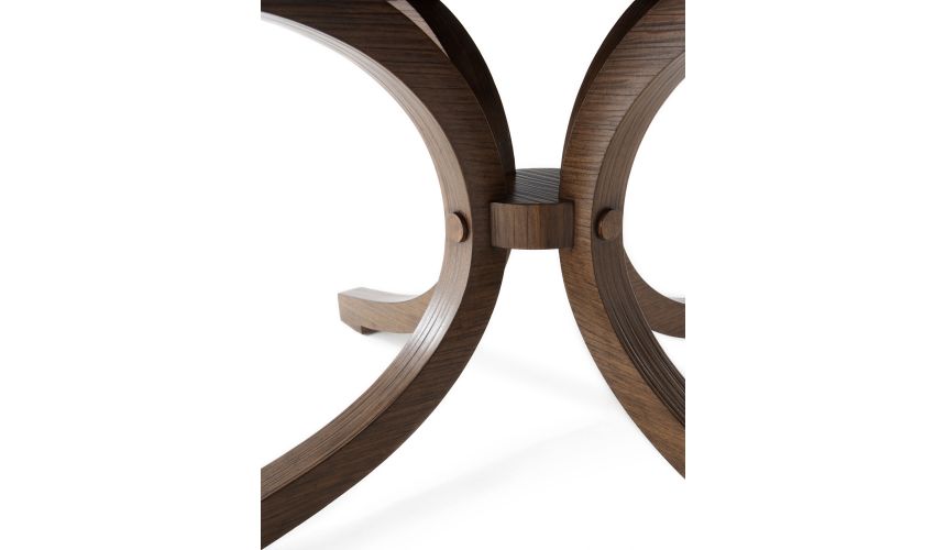 Round to round transitional dining table