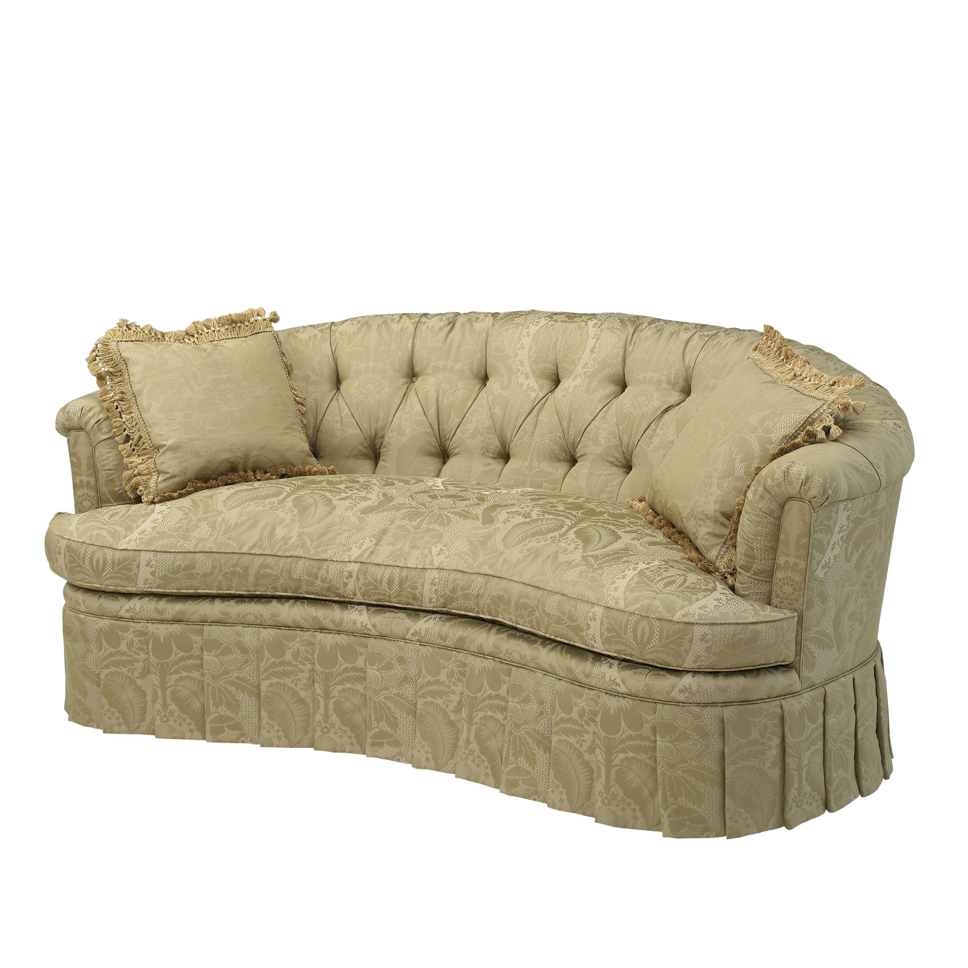 Curved back tufted sofa