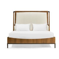 American walnut with a figured walnut veneer on the headboard. 2