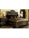 LUXURY BEDROOM FURNITURE 1 High end master bedroom set carvings and tufted leather headboard
