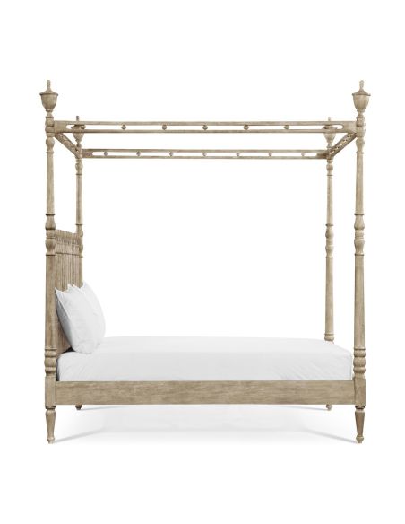 Oak canopy bed
