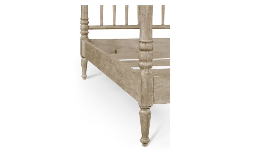 Oak canopy bed