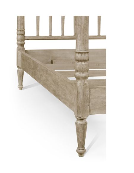 Oak canopy bed