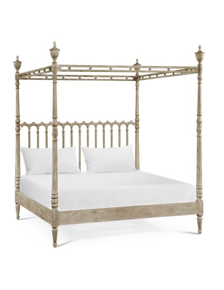 Oak canopy bed