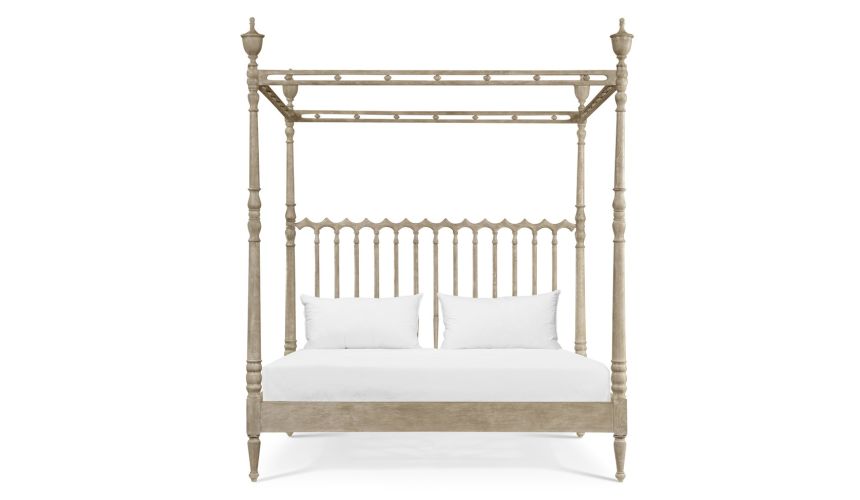 Oak canopy bed