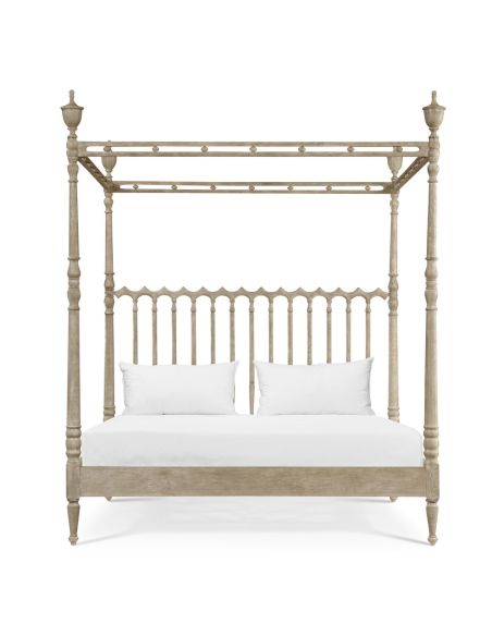 Oak canopy bed