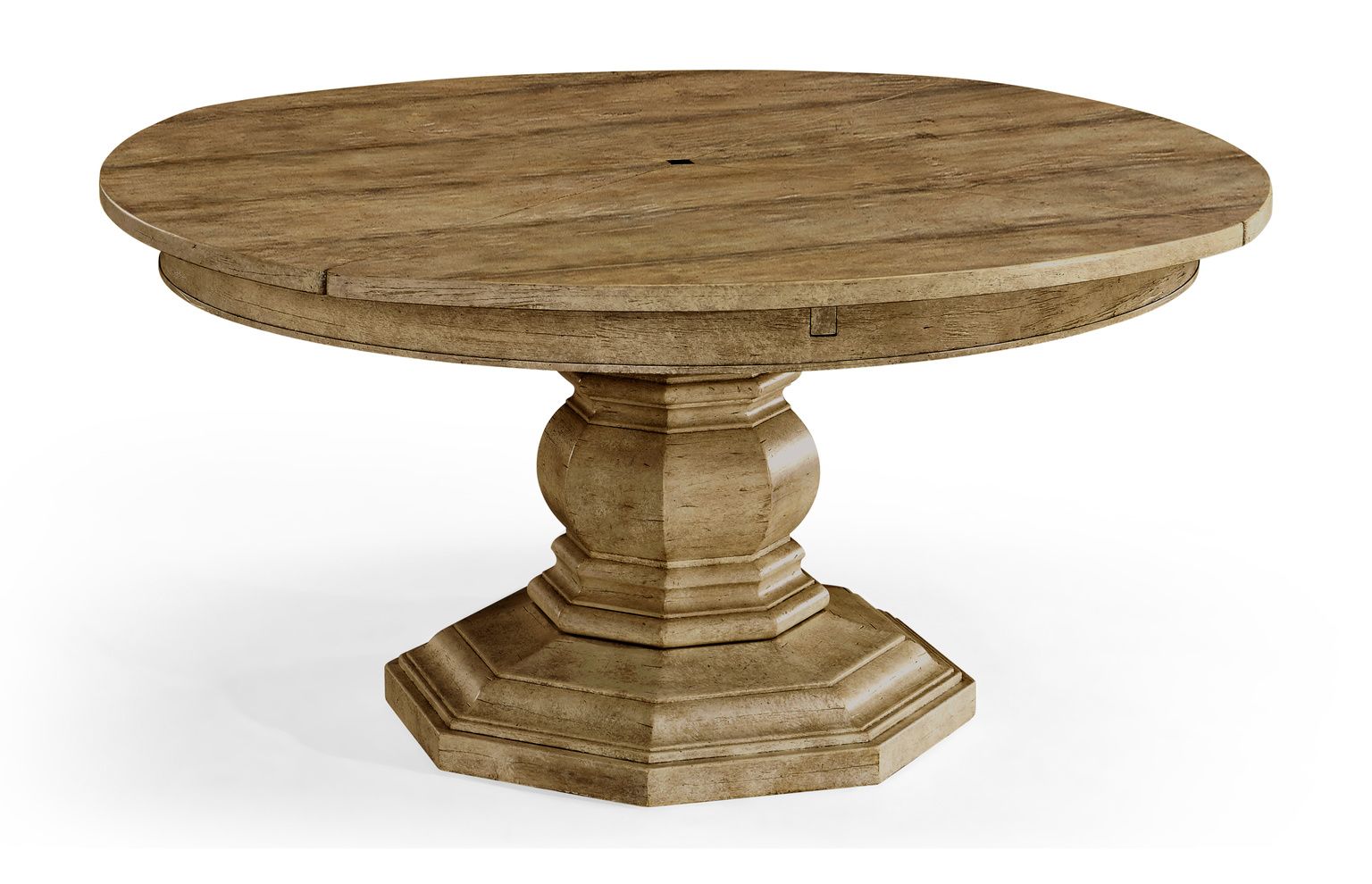 Medium stain color walnut expandable round to round table