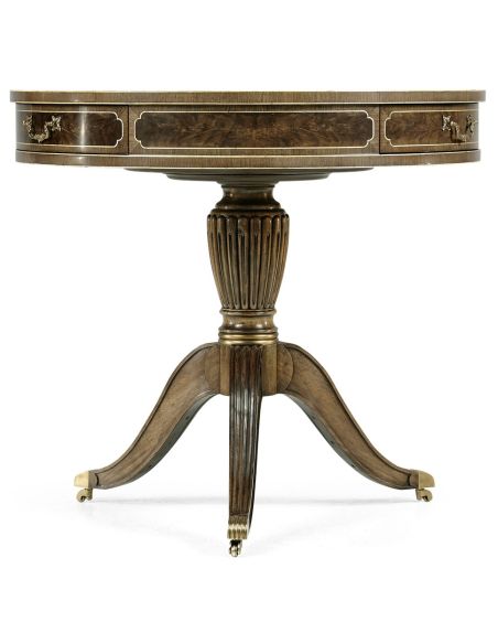 Amazing Drum Table with Three Gently Sloped Legs Amazing Drum Table with Three Gently Sloped Legs