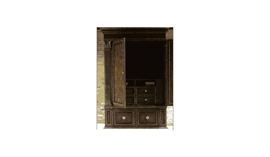 LUXURY BEDROOM FURNITURE 1 High end master bedroom set carvings and tufted leather headboard