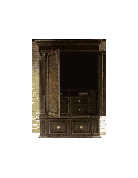 LUXURY BEDROOM FURNITURE 1 High end master bedroom set carvings and tufted leather headboard