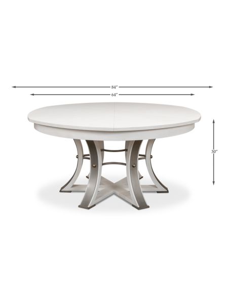 Tower Jupe Dining Table in a working white 84