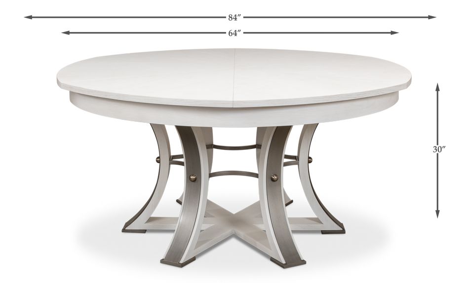 Tower Jupe Dining Table in a working white 84