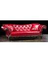SOFA, COUCH & LOVESEAT 1 Red hot leather sofa, USA made, lost look from the past.